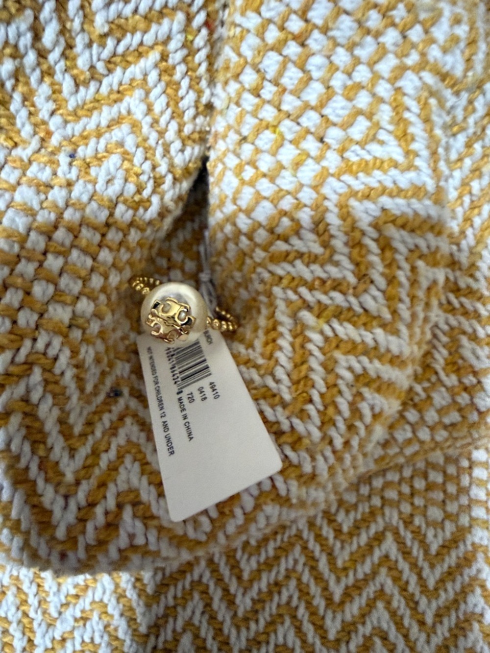 Tory Burch Gold Logo Bead Ring